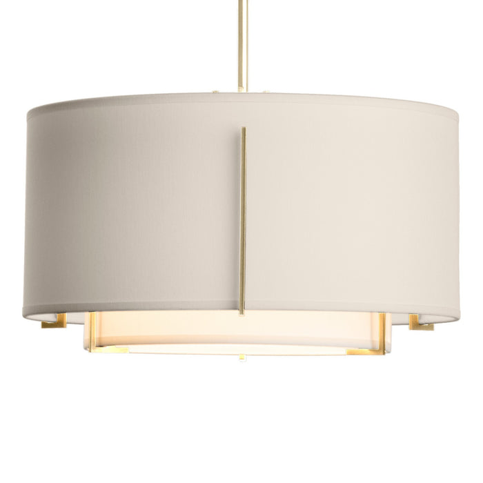 Exos Small Double Shade Pendant in Modern Brass - 139602-SKT-MULT-86-SF1099-SE1590 by Hubbardton Forge