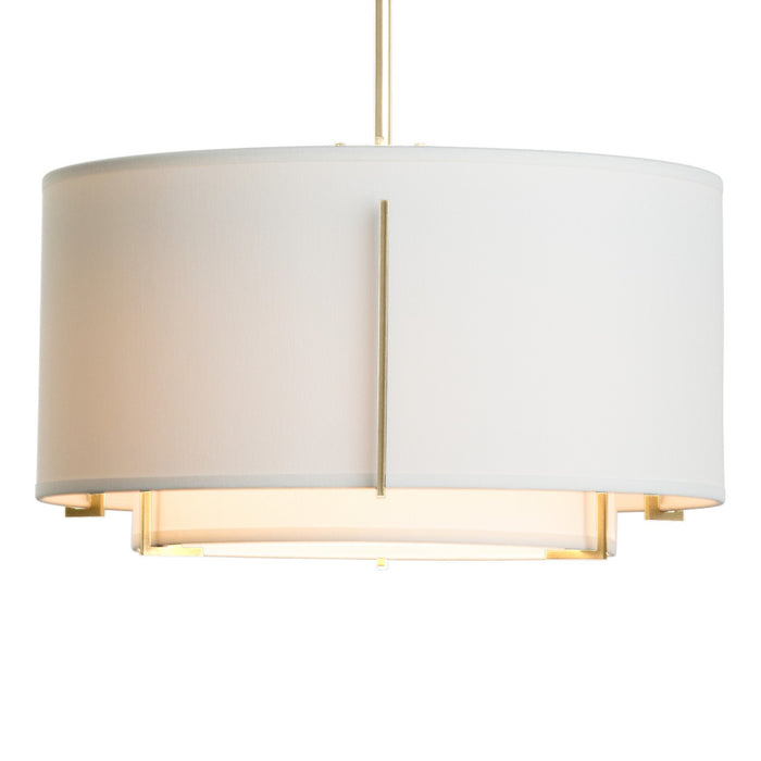 Exos Small Double Shade Pendant in Modern Brass - 139602-SKT-MULT-86-SF1099-SF1590 by Hubbardton Forge