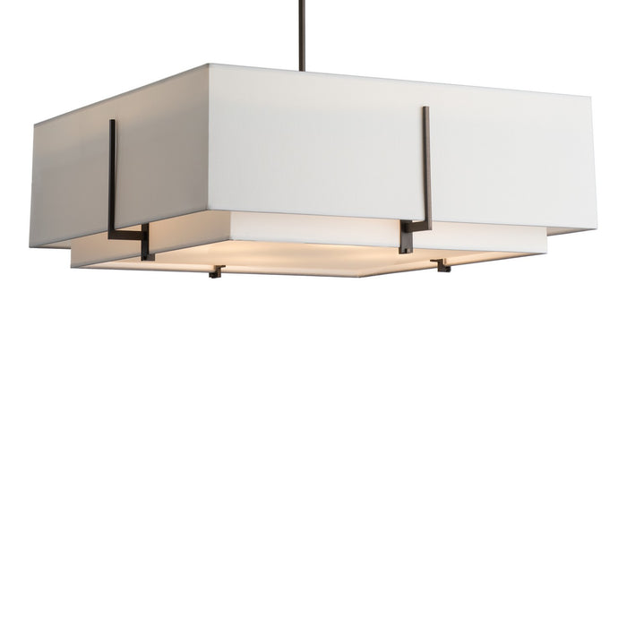 Exos Square Large Double Shade Pendant in Dark Smoke - 139635-SKT-MULT-07-SF2012-SF2401 by Hubbardton Forge