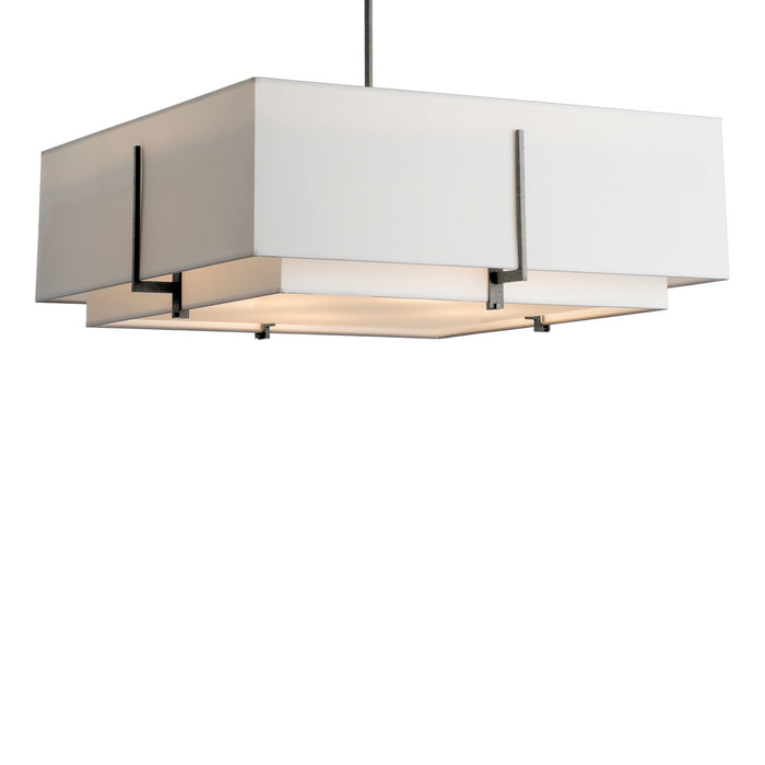 Exos Square Large Double Shade Pendant in Natural Iron - 139635-SKT-MULT-20-SF2012-SF2401 by Hubbardton Forge