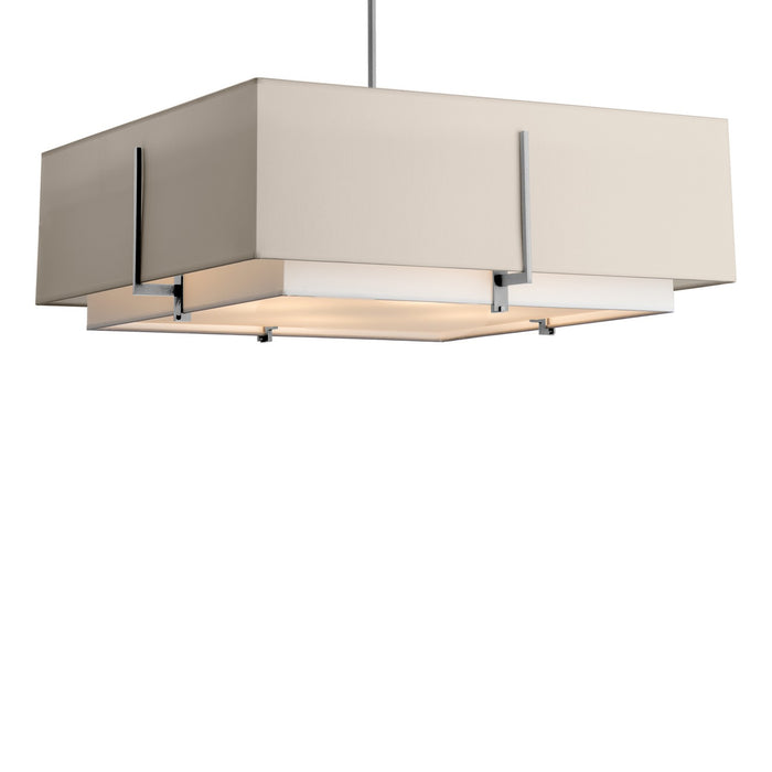 Exos Square Large Double Shade Pendant in Vintage Platinum - 139635-SKT-MULT-82-SF2012-SE2401 by Hubbardton Forge