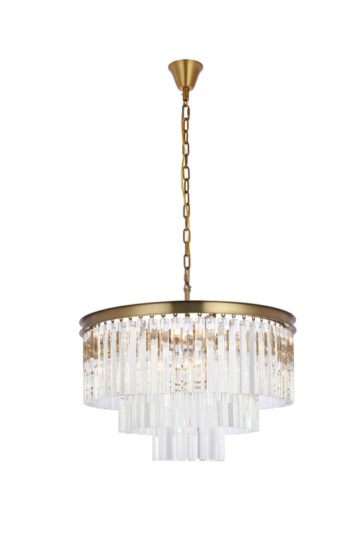 1201D26SG/RC- Sydney 9-Light Chandelier in Satin Gold by Elegant Lighting