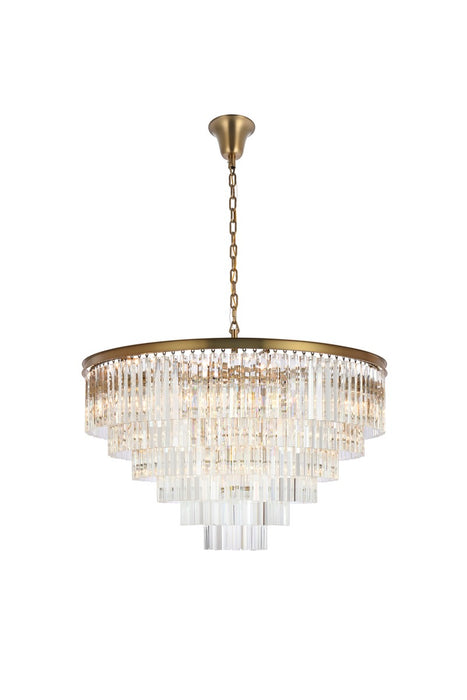 1201D44SG/RC- Sydney 33-Light Chandelier in Satin Gold by Elegant Lighting