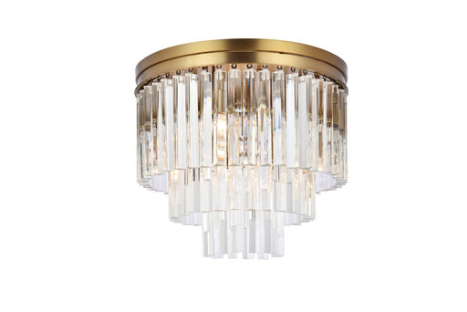 1201F20SG/RC- Sydney 9-Light Flush Mount in Satin Gold by Elegant Lighting