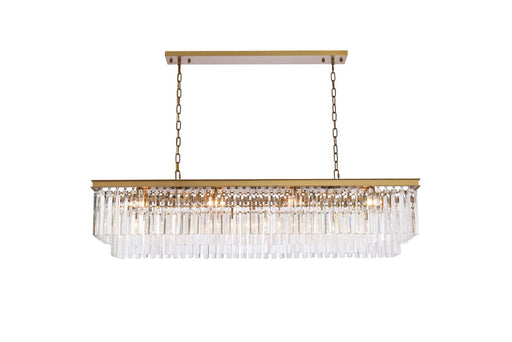 1202D60SG/RC- Sydney 12-Light Chandelier in Satin Gold by Elegant Lighting