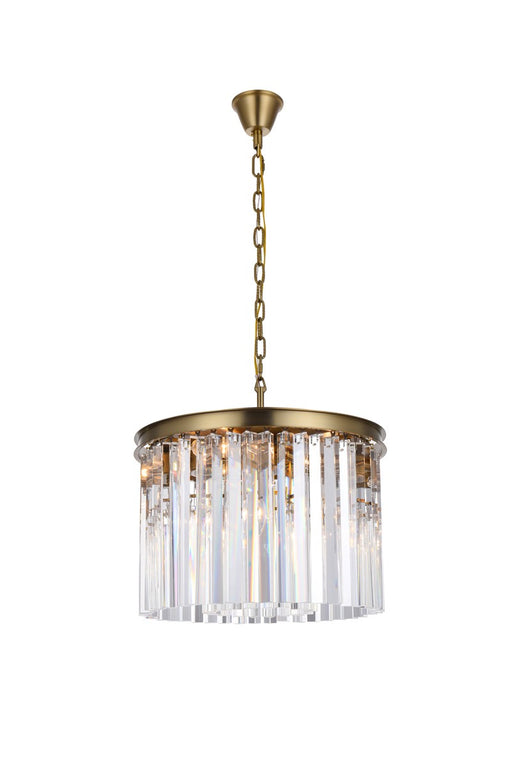 1208D20SG/RC- Sydney 6-Light Chandelier in Satin Gold by Elegant Lighting