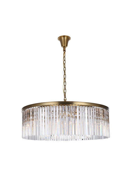 1208G43SG/RC- Sydney 10-Light Chandelier in Satin Gold by Elegant Lighting