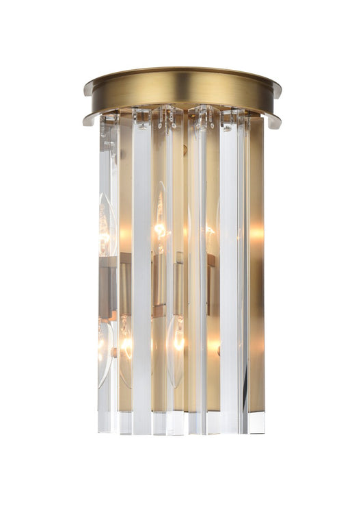 1208W8SG/RC- Sydney 2-Light Wall Sconce in Satin Gold by Elegant Lighting