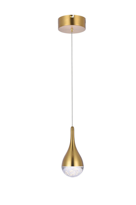 3801D4SG- Amherst LED Pendant in Satin Gold by Elegant Lighting