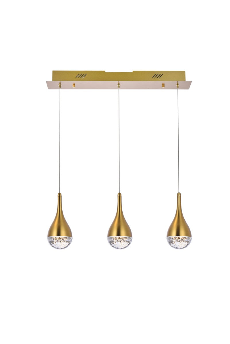 3803D24SG- Amherst LED Pendant in Satin Gold by Elegant Lighting