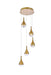 3805D14SG- Amherst LED Pendant in Satin Gold by Elegant Lighting