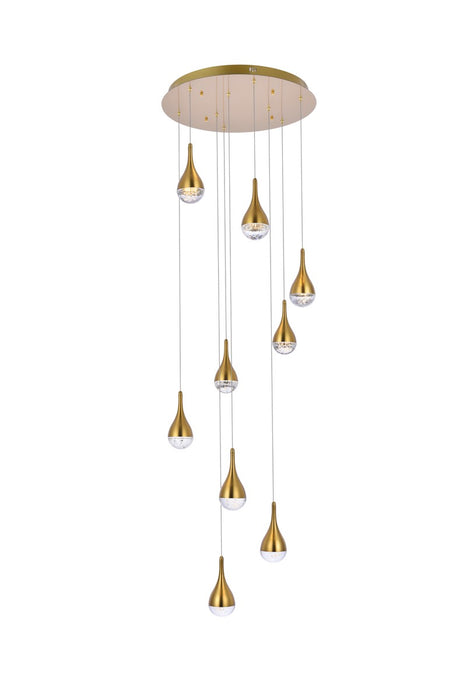 3809D24SG- Amherst LED Chandelier in Satin Gold by Elegant Lighting