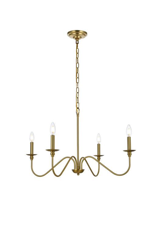 LD5006D30SG- Rohan 4-Light Chandelier in Satin Gold by Elegant Lighting