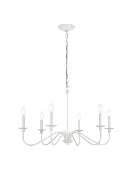 LD5006D36WH- Rohan 6-Light Chandelier in White by Elegant Lighting