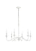 LD5006D36WH- Rohan 6-Light Chandelier in White by Elegant Lighting