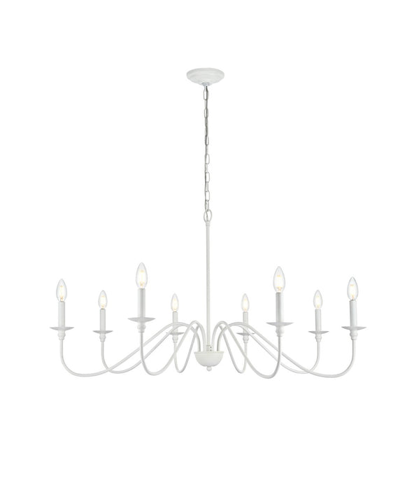 LD5006D42WH- Rohan 8-Light Chandelier in White by Elegant Lighting