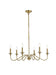 LD5056D30SG- Rohan 6-Light Chandelier in Satin Gold by Elegant Lighting