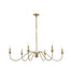 LD5056D48SG- Rohan 6-Light Chandelier in Satin Gold by Elegant Lighting