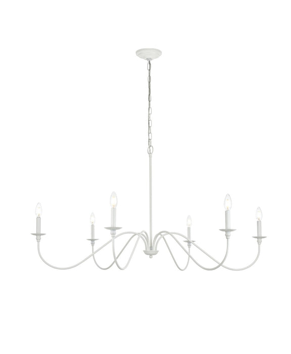 LD5056D48WH- Rohan 6-Light Chandelier in White by Elegant Lighting