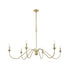 Rohan Six Light Chandelier in Brass