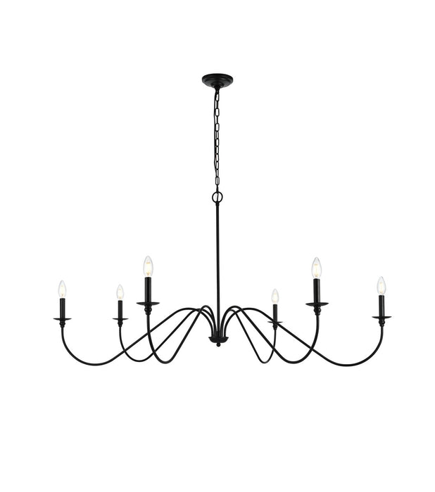 Rohan Six Light Chandelier in Matte Black