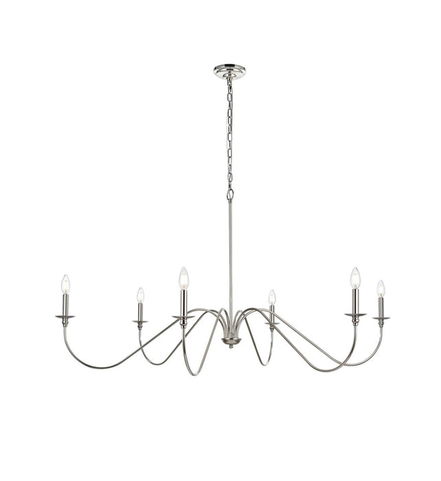 Rohan Six Light Chandelier in Polished Nickel