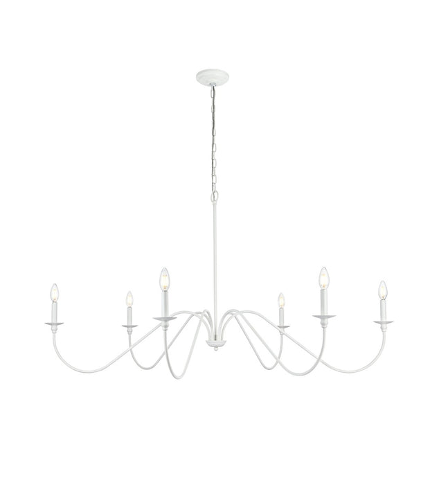 Rohan Six Light Chandelier in White