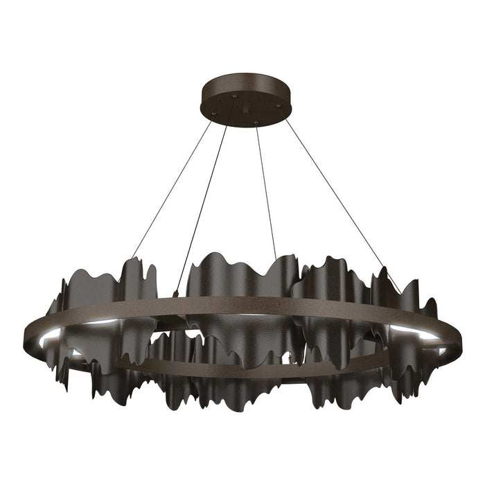 Hildene Circular LED Pendant in Bronze with Oil Rubbed Bronze Accent - 139653-LED-STND-05-14 by Hubbardton Forge