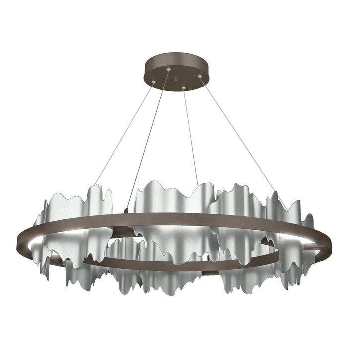 Hildene Circular LED Pendant in Bronze with Vintage Platinum Accent - 139653-LED-STND-05-82 by Hubbardton Forge