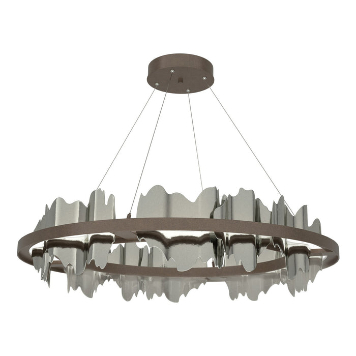 Hildene Circular LED Pendant in Bronze with Sterling Accent - 139653-LED-STND-05-85 by Hubbardton Forge