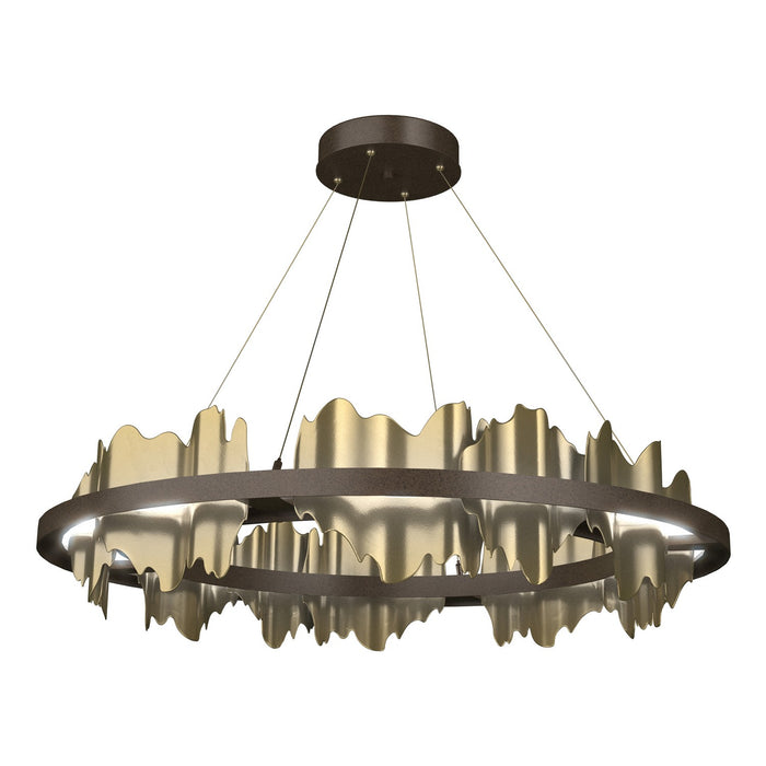 Hildene Circular LED Pendant in Bronze with Modern Brass Accent - 139653-LED-STND-05-86 by Hubbardton Forge