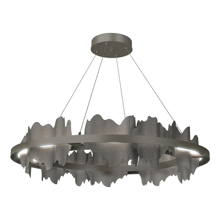 Hildene Circular LED Pendant in Dark Smoke with Natural Iron Accent - 139653-LED-STND-07-20 by Hubbardton Forge