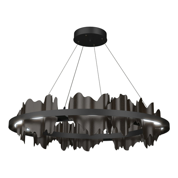 Hildene Circular LED Pendant in Black with Oil Rubbed Bronze Accent - 139653-LED-STND-10-14 by Hubbardton Forge