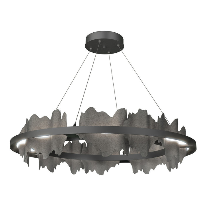 Hildene Circular LED Pendant in Black with Natural Iron Accent - 139653-LED-STND-10-20 by Hubbardton Forge