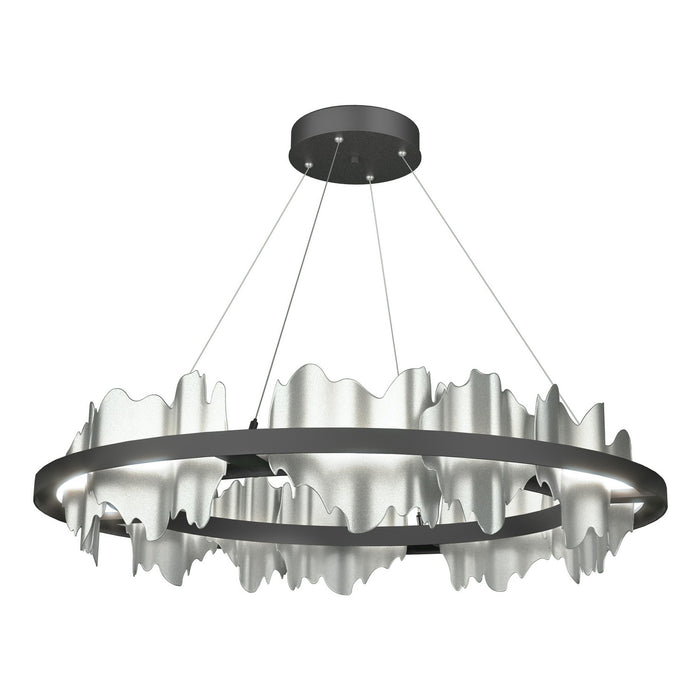 Hildene Circular LED Pendant in Black with Vintage Platinum Accent - 139653-LED-STND-10-82 by Hubbardton Forge