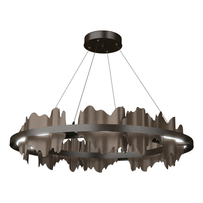 Hildene Circular LED Pendant in Oil Rubbed Bronze with Bronze Accent - 139653-LED-STND-14-05 by Hubbardton Forge