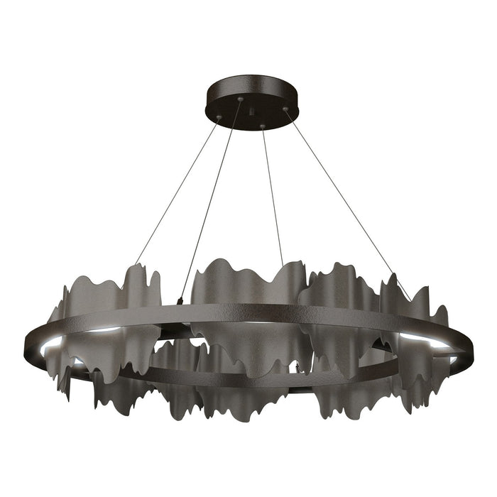 Hildene Circular LED Pendant in Oil Rubbed Bronze with Dark Smoke Accent - 139653-LED-STND-14-07 by Hubbardton Forge