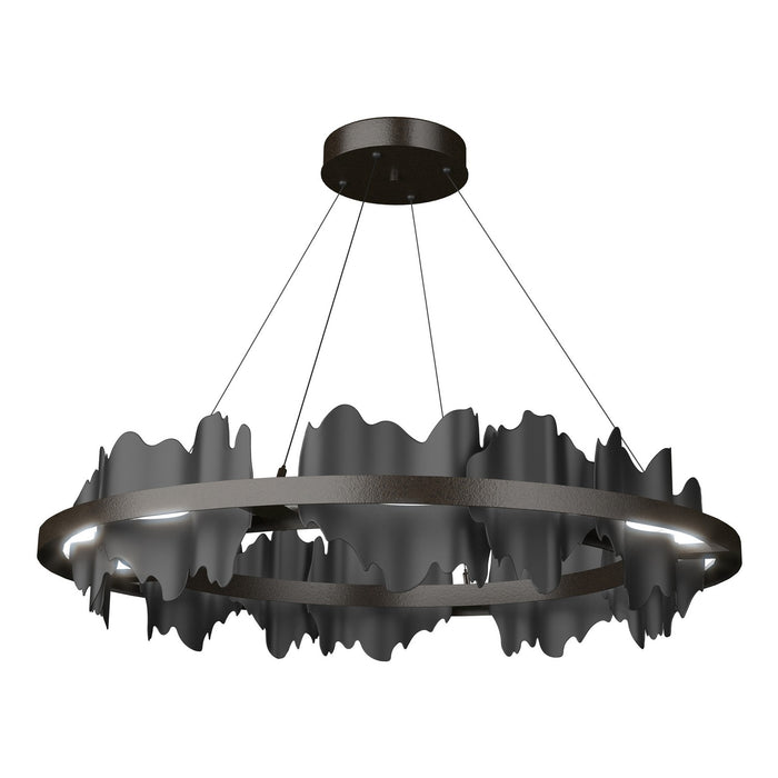 Hildene Circular LED Pendant in Oil Rubbed Bronze with Black Accent - 139653-LED-STND-14-10 by Hubbardton Forge