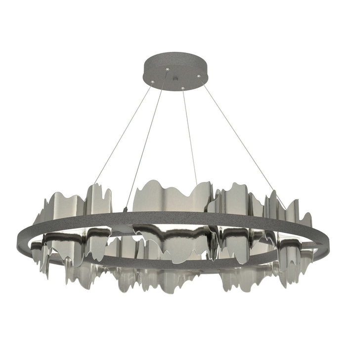 Hildene Circular LED Pendant in Natural Iron with Sterling Accent - 139653-LED-STND-20-85 by Hubbardton Forge