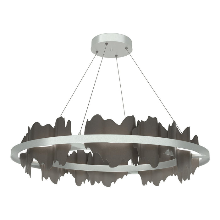 Hildene Circular LED Pendant in Vintage Platinum with Dark Smoke Accent - 139653-LED-STND-82-07 by Hubbardton Forge