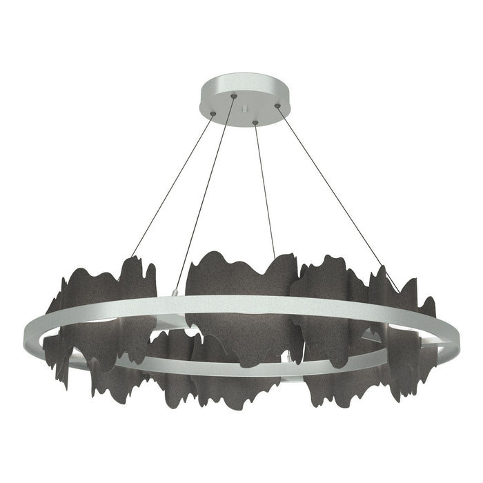 Hildene Circular LED Pendant in Vintage Platinum with Natural Iron Accent - 139653-LED-STND-82-20 by Hubbardton Forge