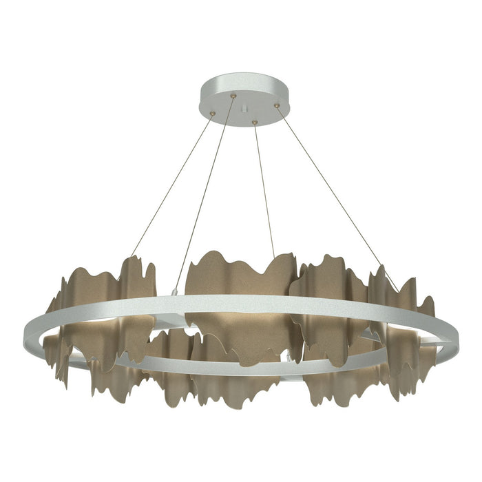 Hildene Circular LED Pendant in Vintage Platinum with Soft Gold Accent - 139653-LED-STND-82-84 by Hubbardton Forge