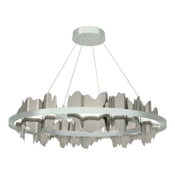 Hildene Circular LED Pendant in Vintage Platinum with Sterling Accent - 139653-LED-STND-82-85 by Hubbardton Forge