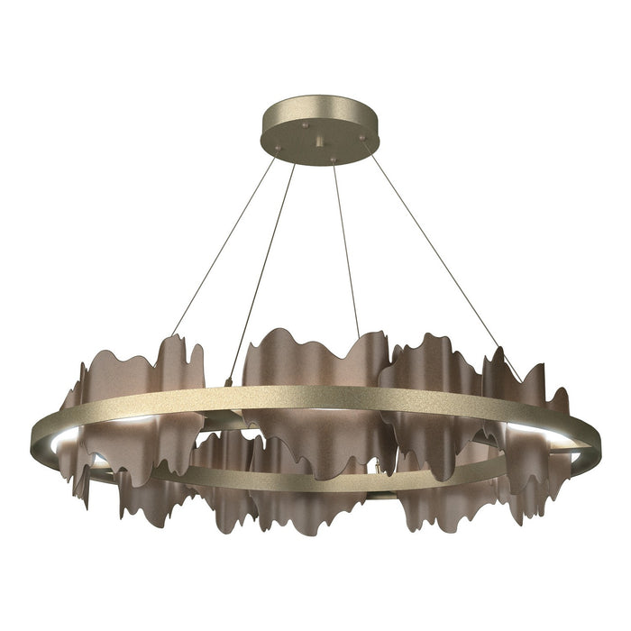 Hildene Circular LED Pendant in Soft Gold with Bronze Accent - 139653-LED-STND-84-05 by Hubbardton Forge