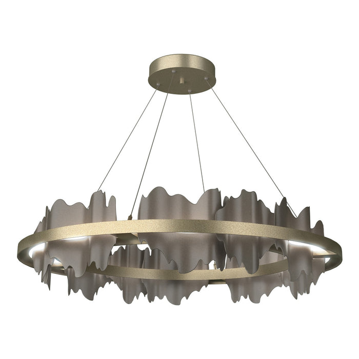 Hildene Circular LED Pendant in Soft Gold with Dark Smoke Accent - 139653-LED-STND-84-07 by Hubbardton Forge