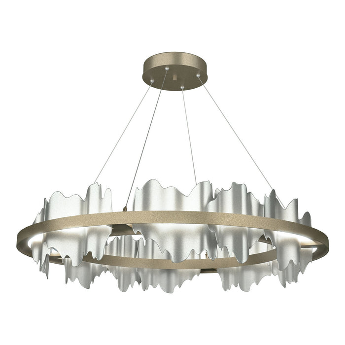 Hildene Circular LED Pendant in Soft Gold with Vintage Platinum Accent - 139653-LED-STND-84-82 by Hubbardton Forge