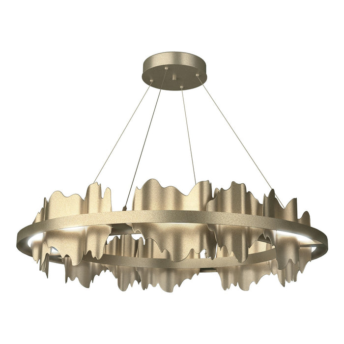 Hildene Circular LED Pendant in Soft Gold with Soft Gold Accent - 139653-LED-STND-84-84 by Hubbardton Forge