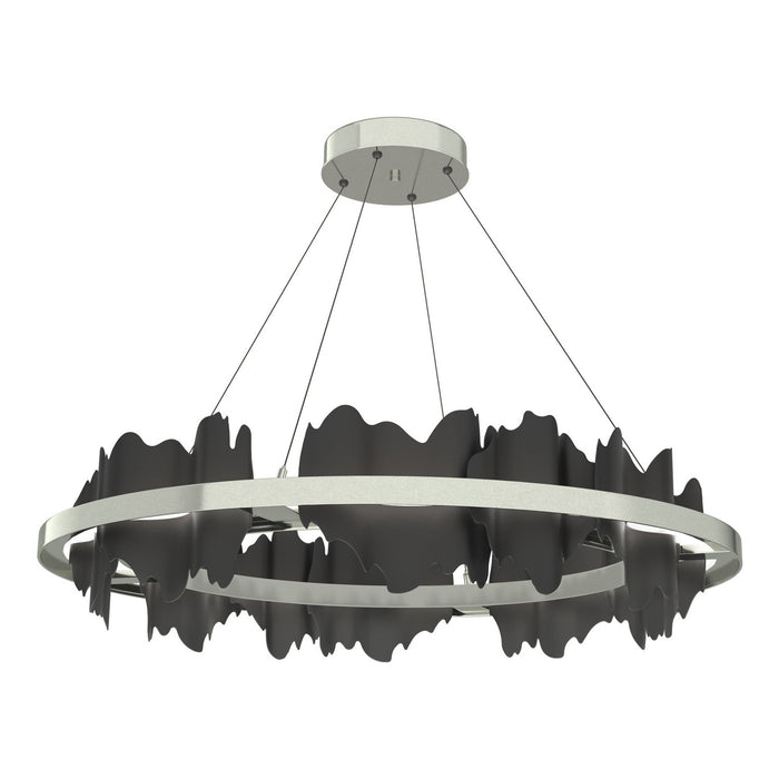 Hildene Circular LED Pendant in Sterling with Black Accent - 139653-LED-STND-85-10 by Hubbardton Forge