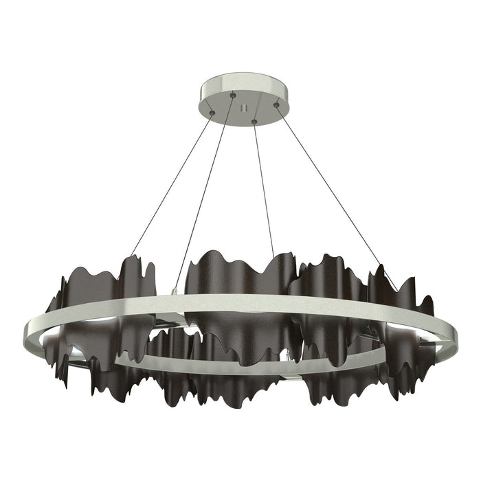 Hildene Circular LED Pendant in Sterling with Oil Rubbed Bronze Accent - 139653-LED-STND-85-14 by Hubbardton Forge