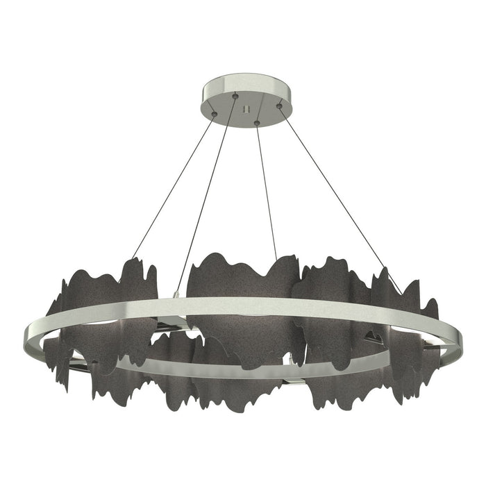 Hildene Circular LED Pendant in Sterling with Natural Iron Accent - 139653-LED-STND-85-20 by Hubbardton Forge